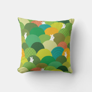 Bunny Hidden In The Hills Throw Pillow