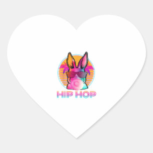Bunny Hip Hop With Bubblegum Sunglasses Rabbit Eas Heart Sticker