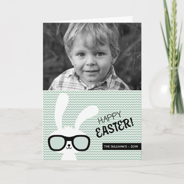 Bunny Hipster | Joyeux Carte photo de Pâques (Devant)