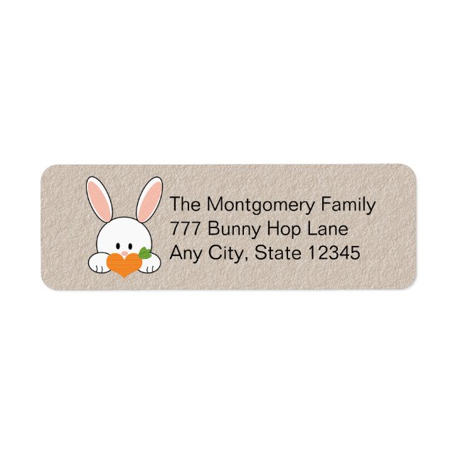 Bunny Holding Carrot Return Address Labels (Front)