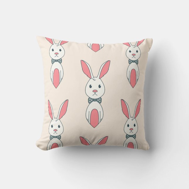 Bunny Home Decor Throw Pillow (Front)