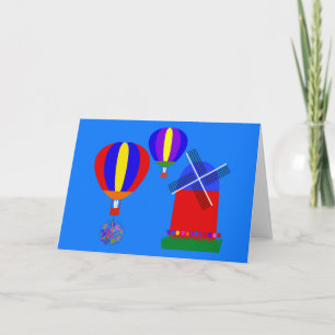 Bunny Hot Air Balloon #1 Card