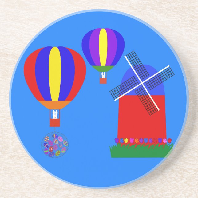 Bunny Hot Air Balloon #1 Coaster (Front)