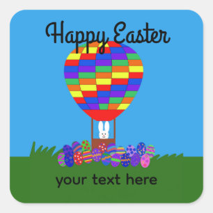 Bunny Hot Air Balloon #2-2 Stickers