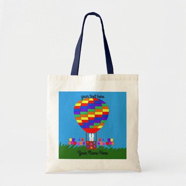 Bunny Hot Air Balloon #3 Tote Bag (Front)