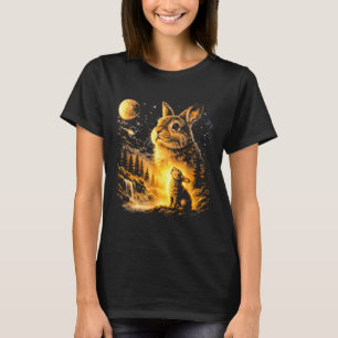 Bunny howling to the moon vintage 90s animal T-Shirt
