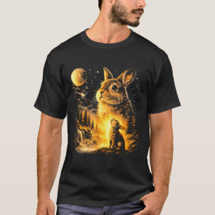 Bunny howling to the moon vintage 90s animal T-Shirt