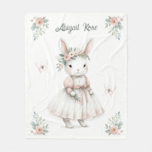 Bunny in a Dress Fleece Blanket