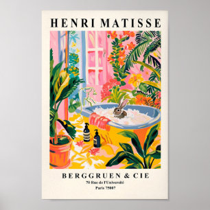 Bunny In Bathtub Art Print, Funny Bathroom Poster, Poster