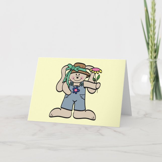 Bunny in Bonnet T-shirts and Gifts Holiday Card (Front)