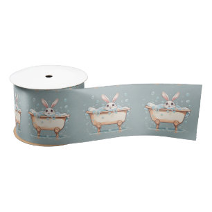 Bunny In Bubble Bath Satin Ribbon