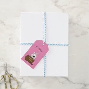 Bunny in Chocolate Egg Happy Easter   Personalize Gift Tags