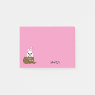 Bunny in Chocolate Egg Happy Easter Personalize Post-it Notes