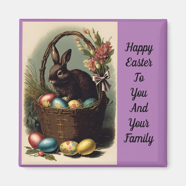 Bunny In Easter Basket Magnet (Front)