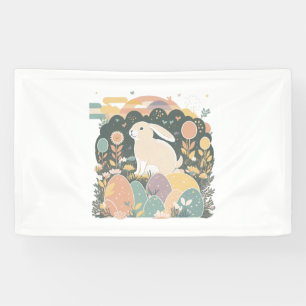 Bunny in Field of Eggs Banner
