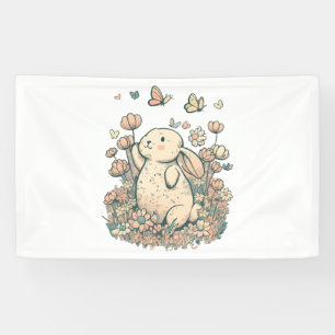 Bunny in Flowers Banner