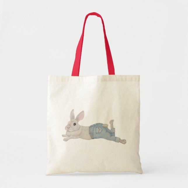 Bunny in Jeans Tote Bag (Front)