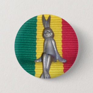 Bunny in Rasta Colours: A Touch of Groovy 2 Inch Round Button