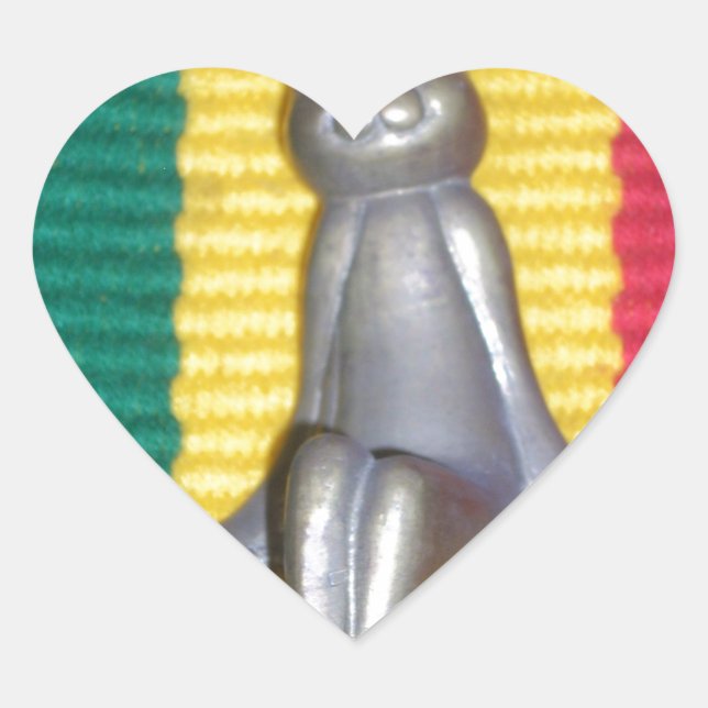 Bunny in Rasta Colours: A Touch of Groovy Art Prin Heart Sticker (Front)