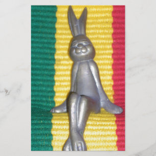 Bunny in Rasta Colours: A Touch of Groovy Art Prin Stationery