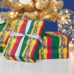 Bunny in Rasta Colours: A Touch of Groovy Art Prin Wrapping Paper