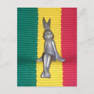Bunny in Rasta Colours: A Touch of Groovy Postcard