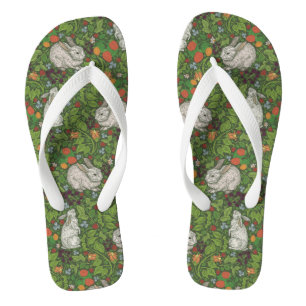 Bunny in the Briar Patch Chintz Flip Flops
