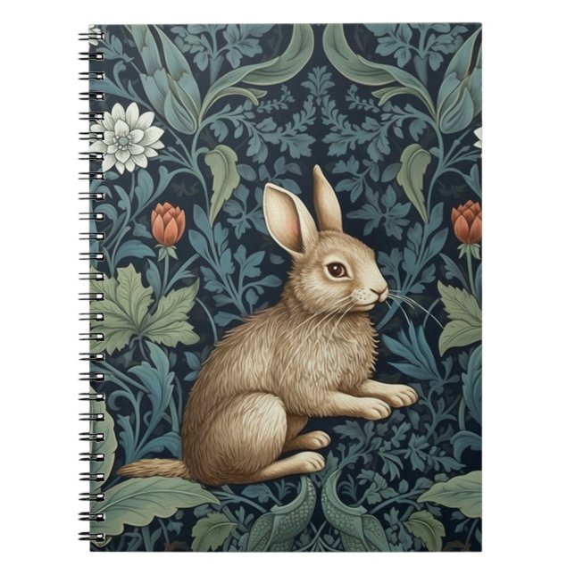 Bunny in the forest art nouveau notebook (Front)