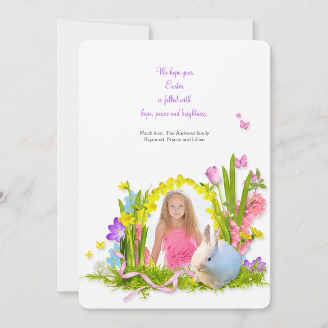 Bunny in the Garden Easter Card (Front)