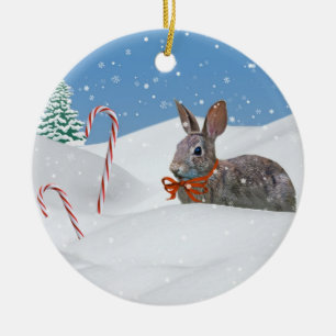 Bunny in the Snow Christmas Ornament
