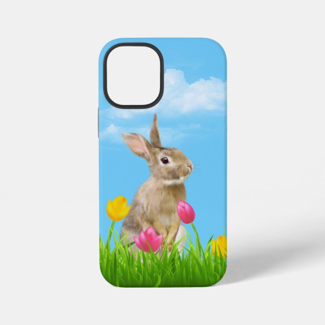 Bunny in Tulips iPhone Case (Back)