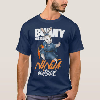 Bunny Inside Ninja Outside Nunchucks Japan Katana  T-Shirt