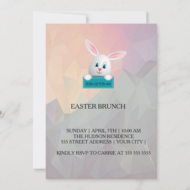 Bunny - Invitation de Pâques (Devant)