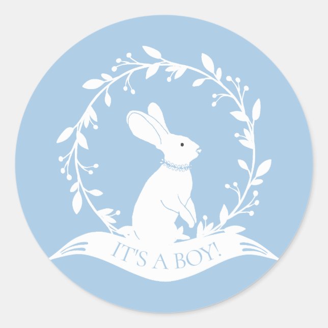 Bunny  It' a Boy Favour Sticker (Front)