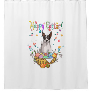 bunny jack russell dog happy easter day with easte