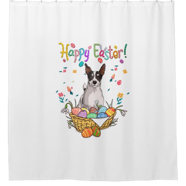 bunny jack russell dog happy easter day with easte (Front)