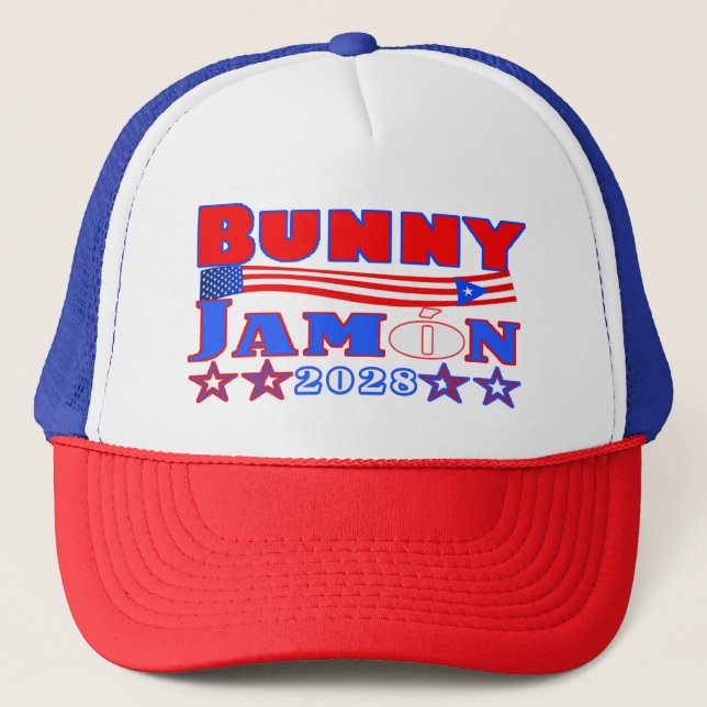 bunny/jamon 2028 trucker hat (Front)