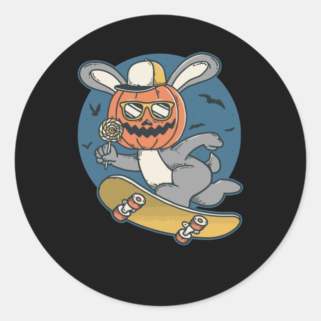 Bunny Jump Skate Classic Round Sticker (Front)