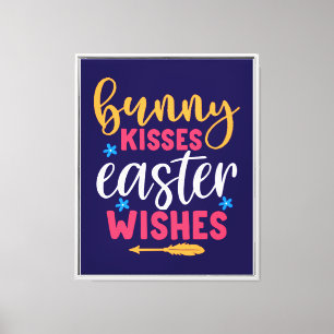 Bunny Kisses Easter Wishes-69739 Canvas Print