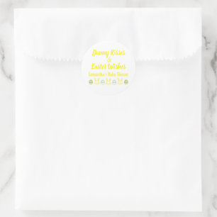 Bunny Kisses & Easter Wishes Baby Shower Classic Round Sticker