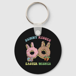 Bunny Kisses Easter Wishes Bunny Doughnut Egg Hunt Keychain