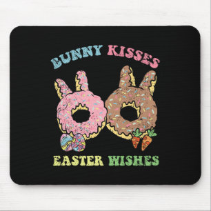 Bunny Kisses Easter Wishes Bunny Doughnut Egg Hunt Mouse Pad