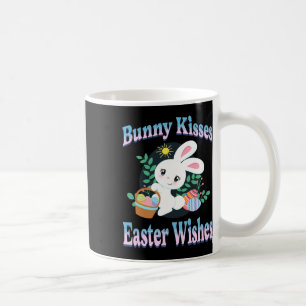 Bunny Kisses Easter Wishes Cute Easter Bunny Eggs Coffee Mug