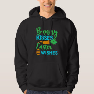 Bunny Kisses Easter Wishes Happy Easter Day Cute B Hoodie