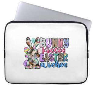 Bunny Kisses Easter Wishes Laptop Sleeve