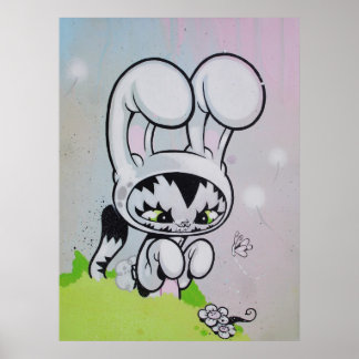 Bunny Kitty Butterfly Poster