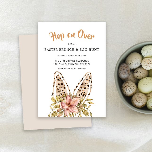 Bunny Leo Easter Brunch & Egg Hunt Invitation (Creator Uploaded)