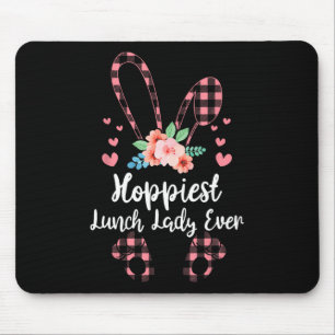 Bunny Leopard Hoppiest Lunch Lady Ever Easter Day Mouse Pad