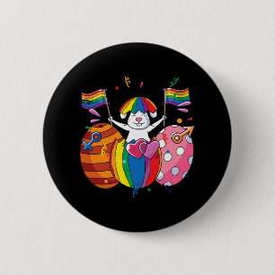Bunny Lgbt Q Pride Easter Cute Rabbit Ally Gay Rai 2 Inch Round Button