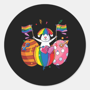 Bunny Lgbt Q Pride Easter Cute Rabbit Ally Gay Rai Classic Round Sticker